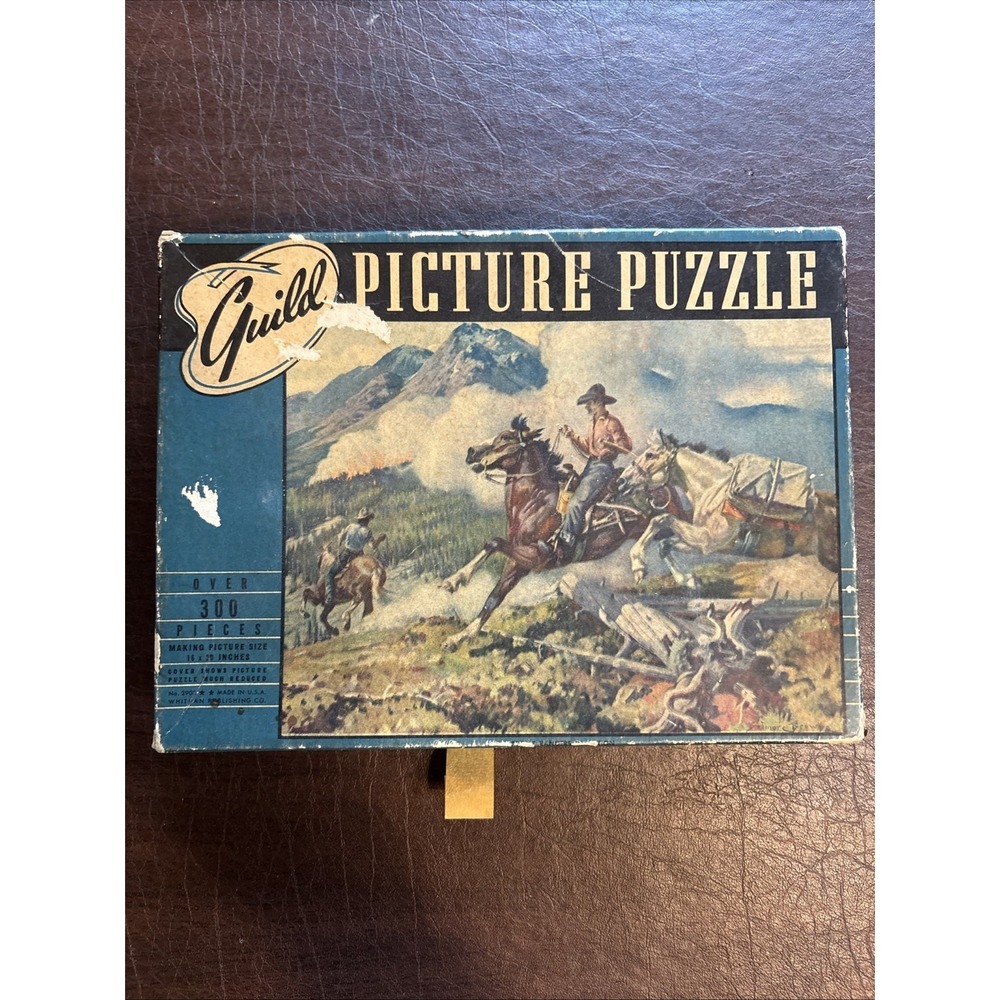 Vintage Guild Jigsaw Picture Puzzle Complete #2900  ( Forst Rangers In Action )